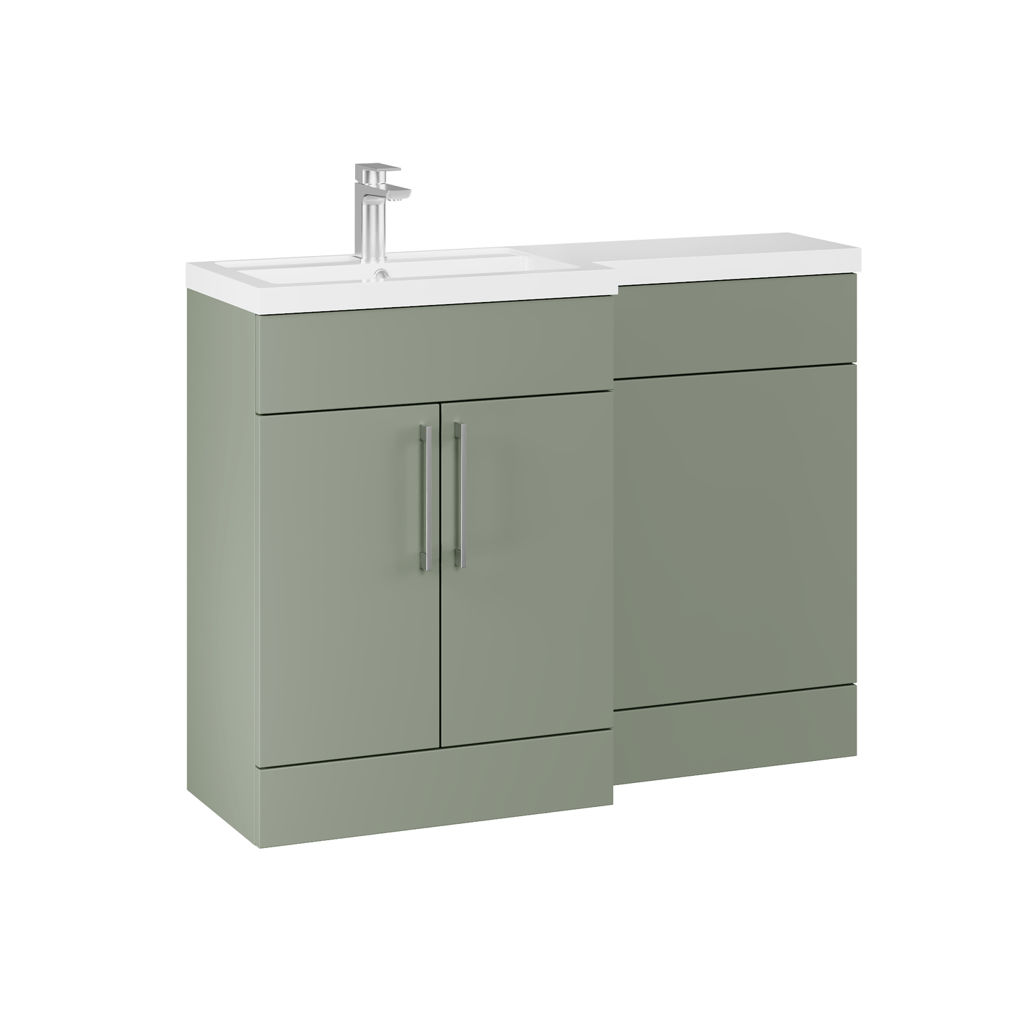 Fairford Union Style Slab Matt Lux Green 1100mm L Shape Left Hand Combination Pack