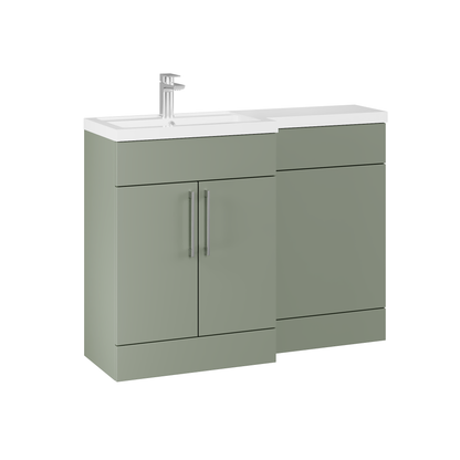 Fairford Union Style Slab Matt Lux Green 1100mm L Shape Left Hand Combination Pack