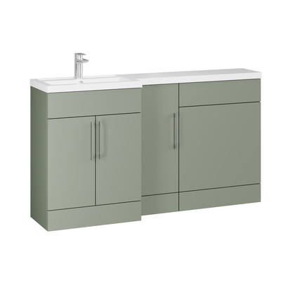 Fairford Union Style Slab Matt Lux Green 1500mm L Shape Left Hand Combination Pack