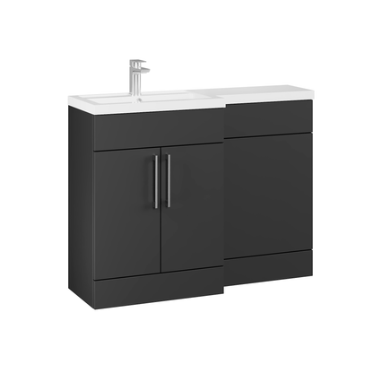 Fairford Union Style Slab Matt Soft Black 1100mm L Shape Left Hand Combination Pack