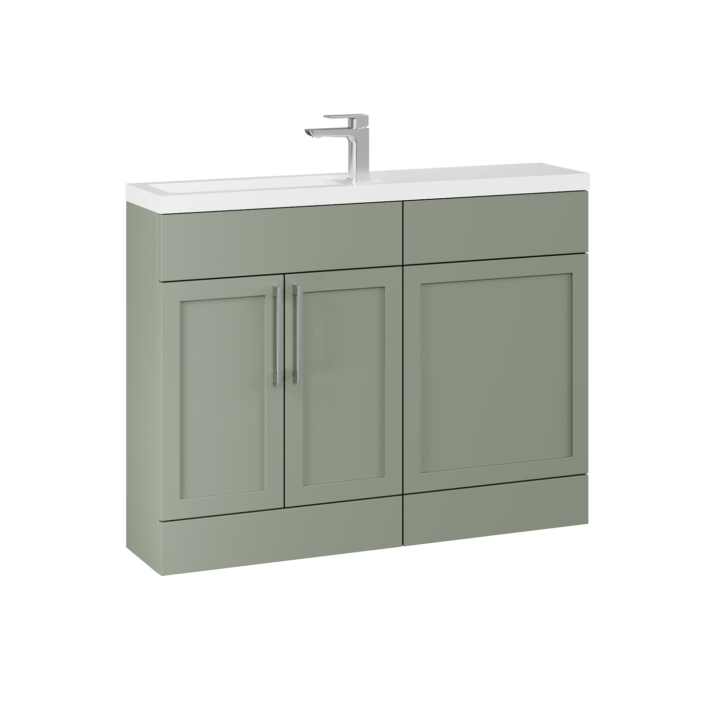 Fairford Union Style Shaker Matt Lux Green 1100mm Slimline Combination Pack