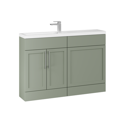 Fairford Union Style Shaker Matt Lux Green 1200mm Slimline Combination Pack
