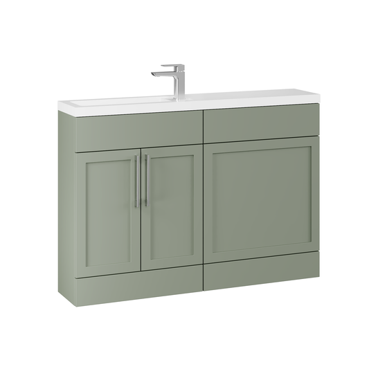 Fairford Union Style Shaker Matt Lux Green 1200mm Slimline Combination Pack