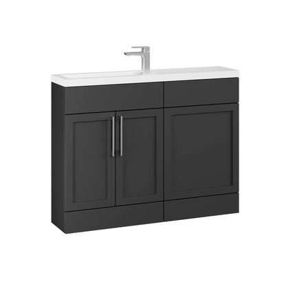 Fairford Union Style Shaker Matt Soft Black 1100mm Slimline Combination Pack