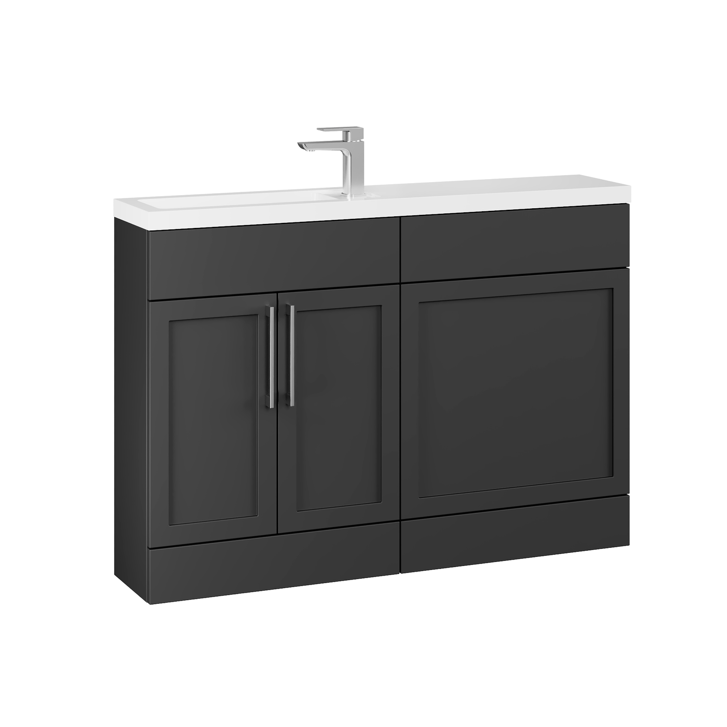 Fairford Union Style Shaker Matt Soft Black 1200mm Slimline Combination Pack
