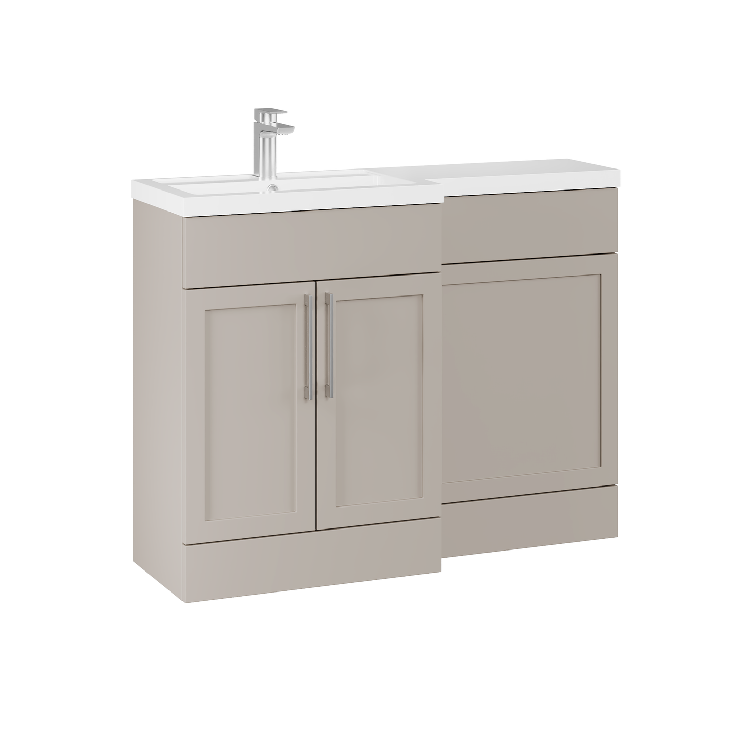 Fairford Union Style Shaker Matt Stone Grey 1100mm L Shape Left Hand Combination Pack