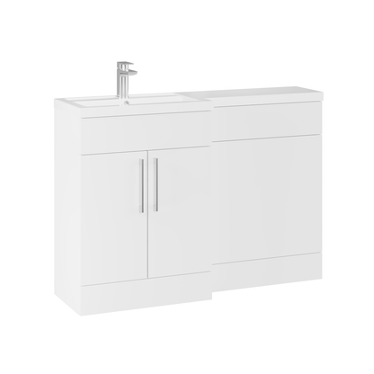 Fairford Union Style Shaker Matt White 1200mm L Shape Left Hand Combination Pack