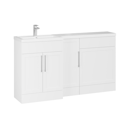 Fairford Union Style Shaker Matt White 1500mm L Shape Left Hand Combination Pack