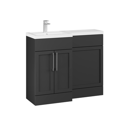 Fairford Union Style Shaker Matt Soft Black 1000mm L Shape Left Hand Combination Pack