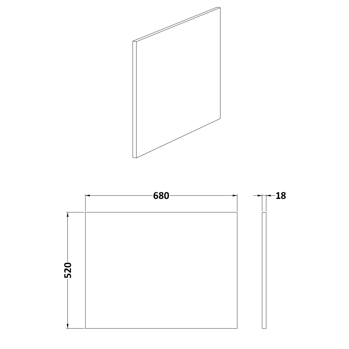 Fairford MDF Grey Avola End Panel, 700mm