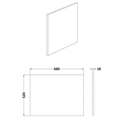 Fairford MDF Grey Avola End Panel, 700mm