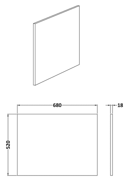 Fairford Charcoal Black Woodgrain 700mm L Shaped Bath End Panel