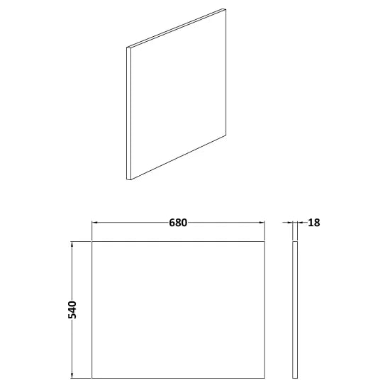 Fairford Soft Black 700mm L Shaped Bath End Panel