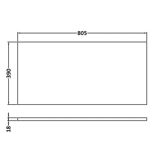 Fairford Gloss White Co-ordinating Worktop 800 x 390 x 18mm
