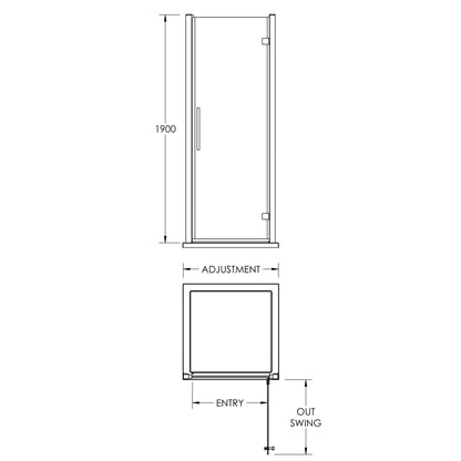 Fairford 8mm, 760mm Hinged Shower Door