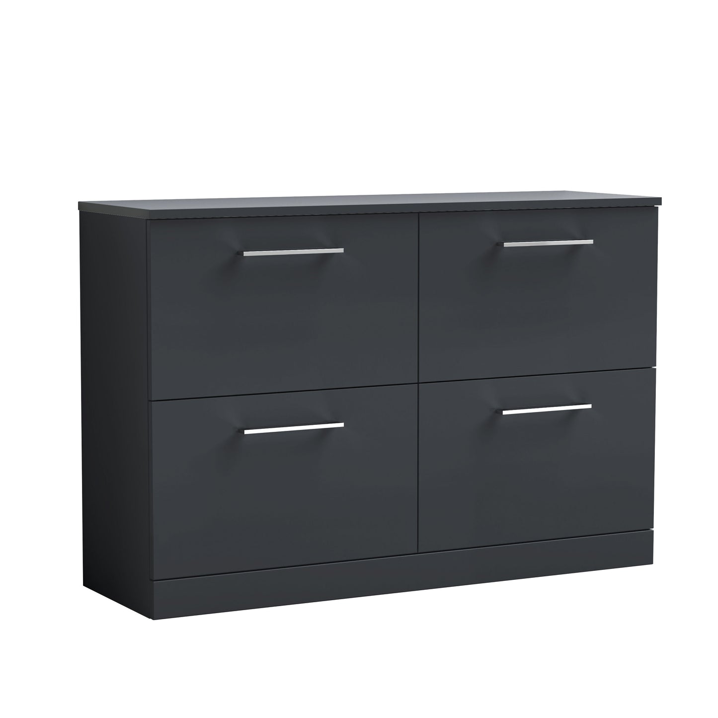 Fairford Aspri Soft Black 1200mm Floorstanding Double Vanity Unit with 4 Drawers and Basin
