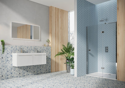 Fairford 8mm Frameless 1000mm Chrome Hinged Shower Door