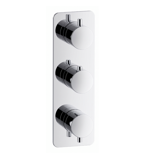 Fairford Element 7 Chrome Triple Shower Valve, 3 Outlet