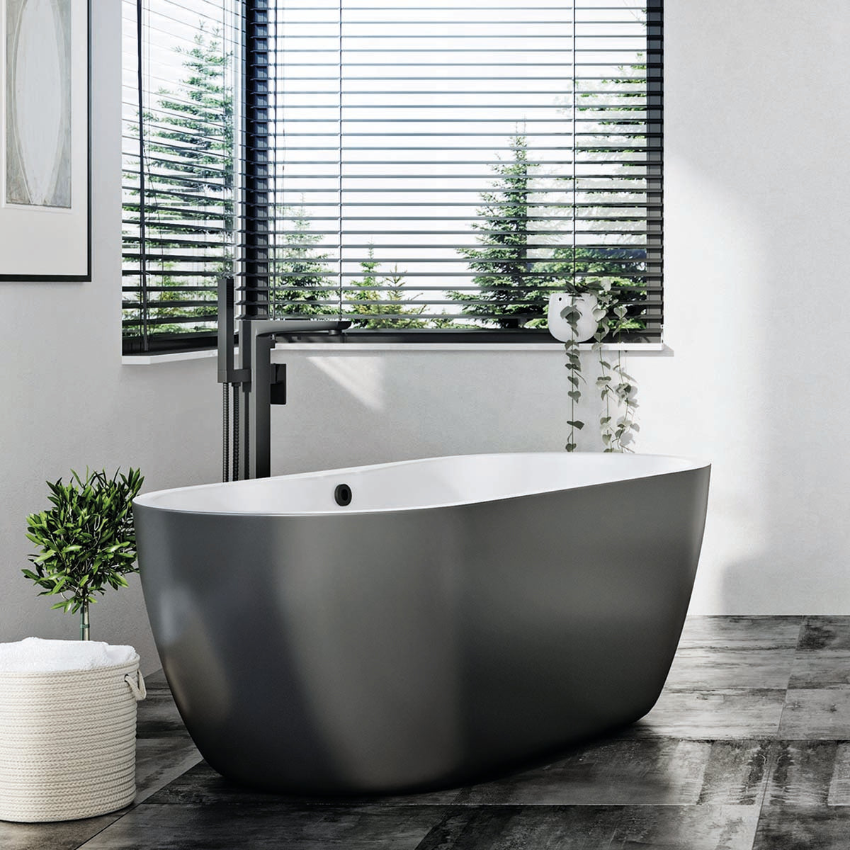 Fairford Element 7 Matt Black Round Pop Up Bath Waste