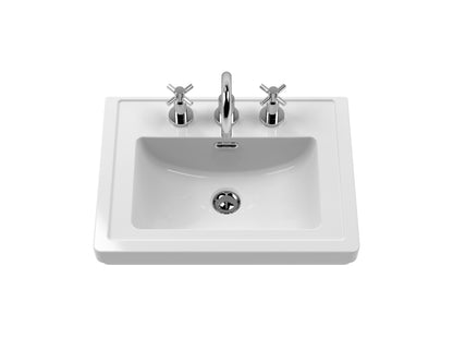 Fairford Juliette Satin Grey 500mm 1 Drawer Floorstanding Vanity Unit with 3 Tap Hole Basin