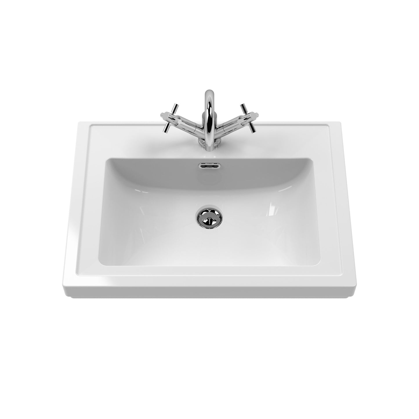 Fairford Juliette Satin Grey 600mm 1 Drawer Floorstanding Vanity Unit with 1 Tap Hole Basin