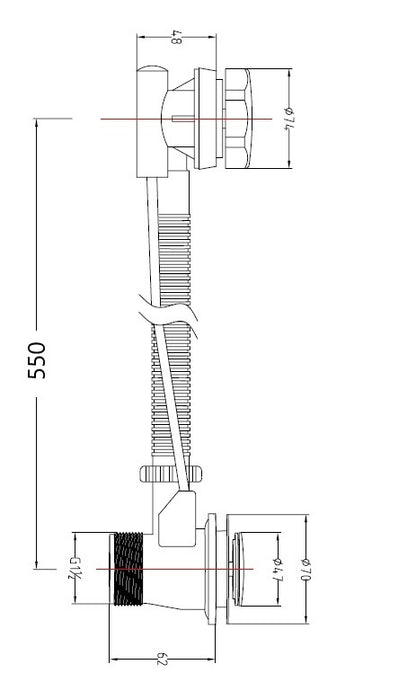 Fairford Element 7 Matt Black Round Pop Up Bath Waste