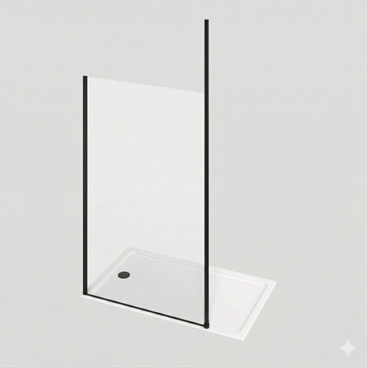 Fairford Matt Black Floor to Ceiling Post for 10mm Glass