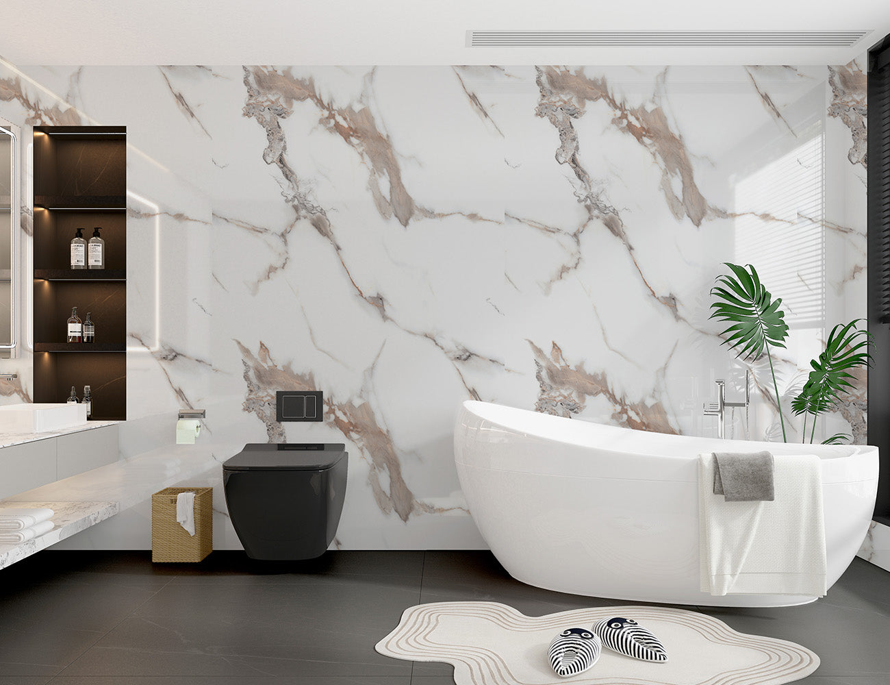 Hydraset Essentials Super-Matt Bronze Carrara 2 pack Wall Panels 1000x2400mm
