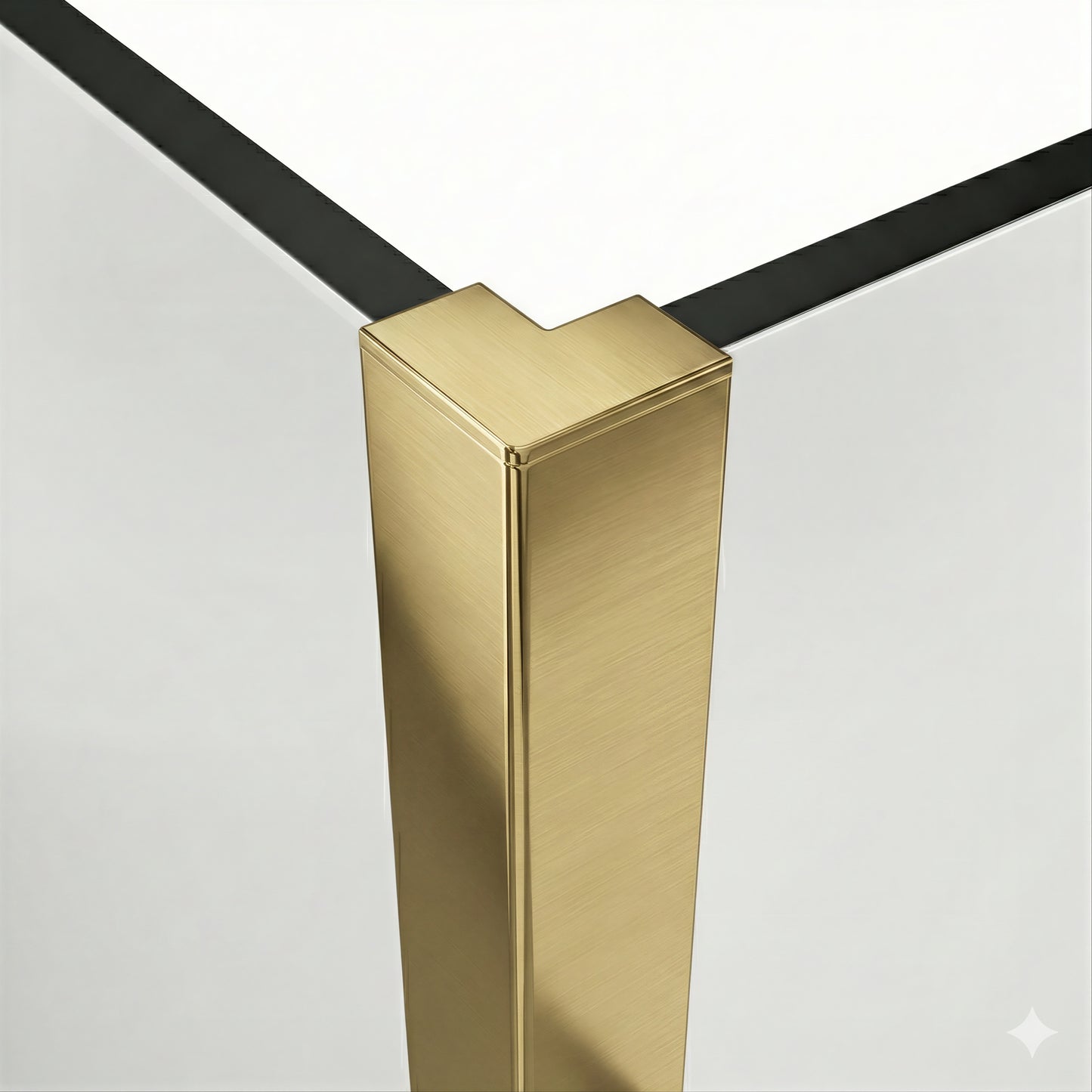 Fairford Brushed Brass Corner Post (for connecting 2 Screens) for 10mm Glass