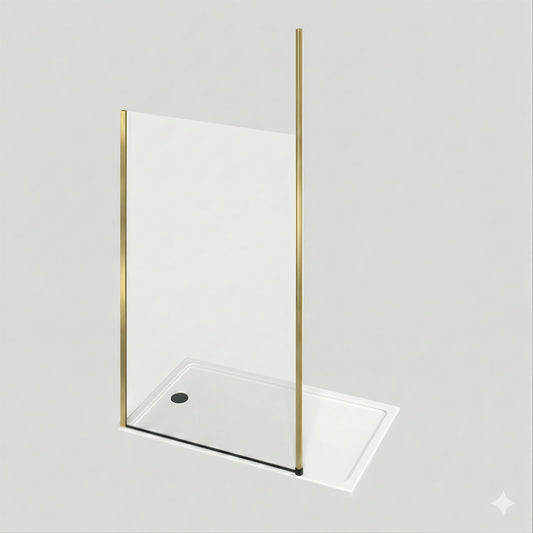 Fairford Brushed Brass Floor to Ceiling Post for 10mm Glass