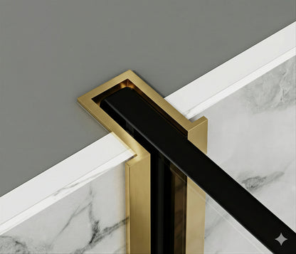 Fairford Brushed Brass Recessed Wall and Floor Profile for 10mm Glass