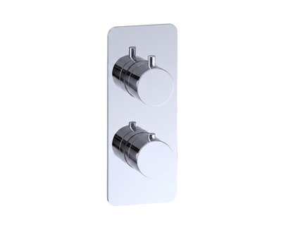 Fairford Element 7 Chrome Twin Shower Valve, 1 Outlet