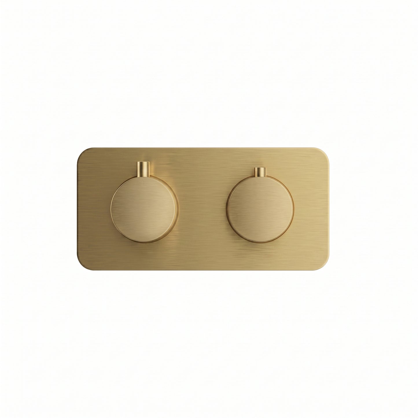 Fairford Element 7 Brushed Brass Twin Shower Valve, 1 Outlet