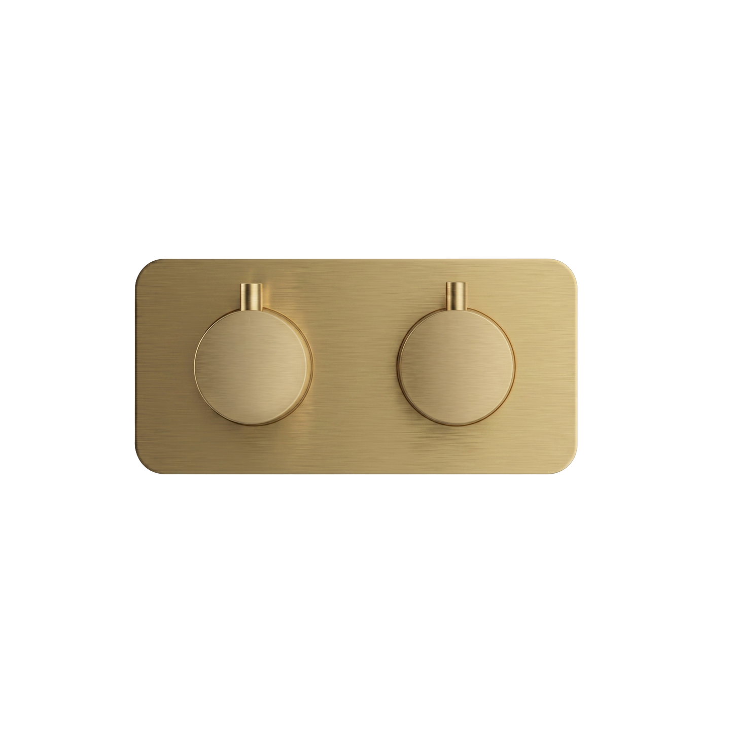 Fairford Element 7 Brushed Brass Twin Shower Valve, 2 Outlet