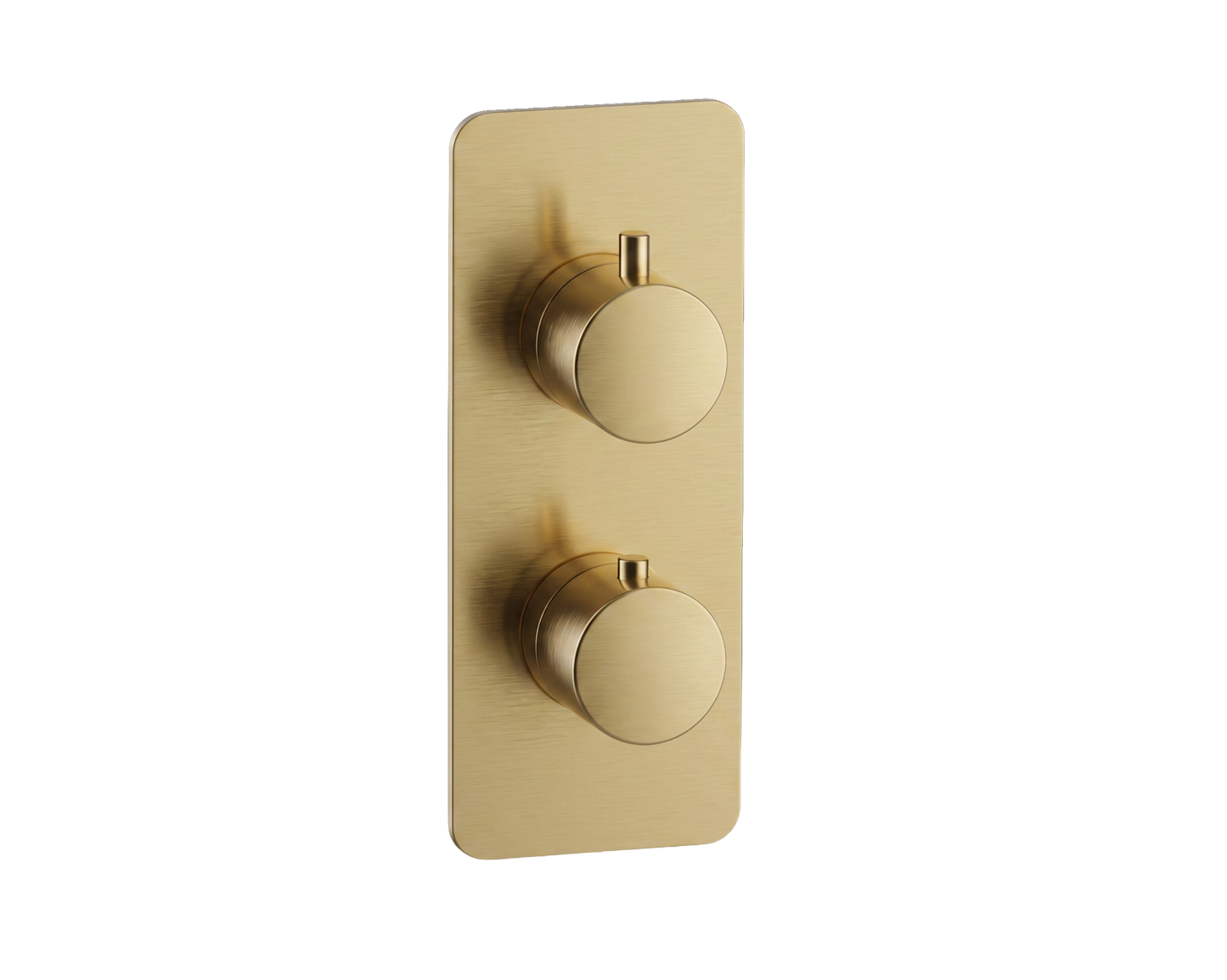 Fairford Element 7 Brushed Brass Twin Shower Valve, 1 Outlet