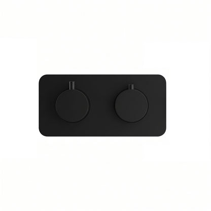 Fairford Element 7 Matt Black Twin Shower Valve, 1 Outlet