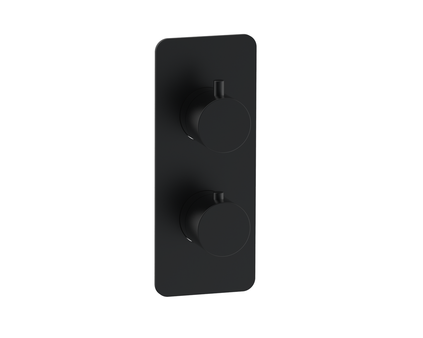 Fairford Element 7 Matt Black Twin Shower Valve, 1 Outlet