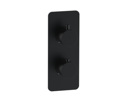 Fairford Element 7 Matt Black Twin Shower Valve, 1 Outlet