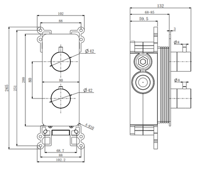 Fairford Element 7 Brushed Brass Twin Shower Valve, 1 Outlet