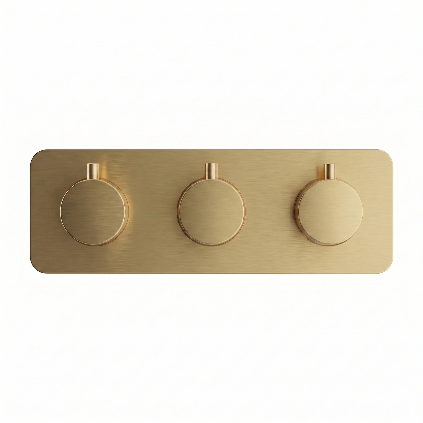 Fairford Element 7 Brushed Brass Triple Shower Valve, 3 Outlet