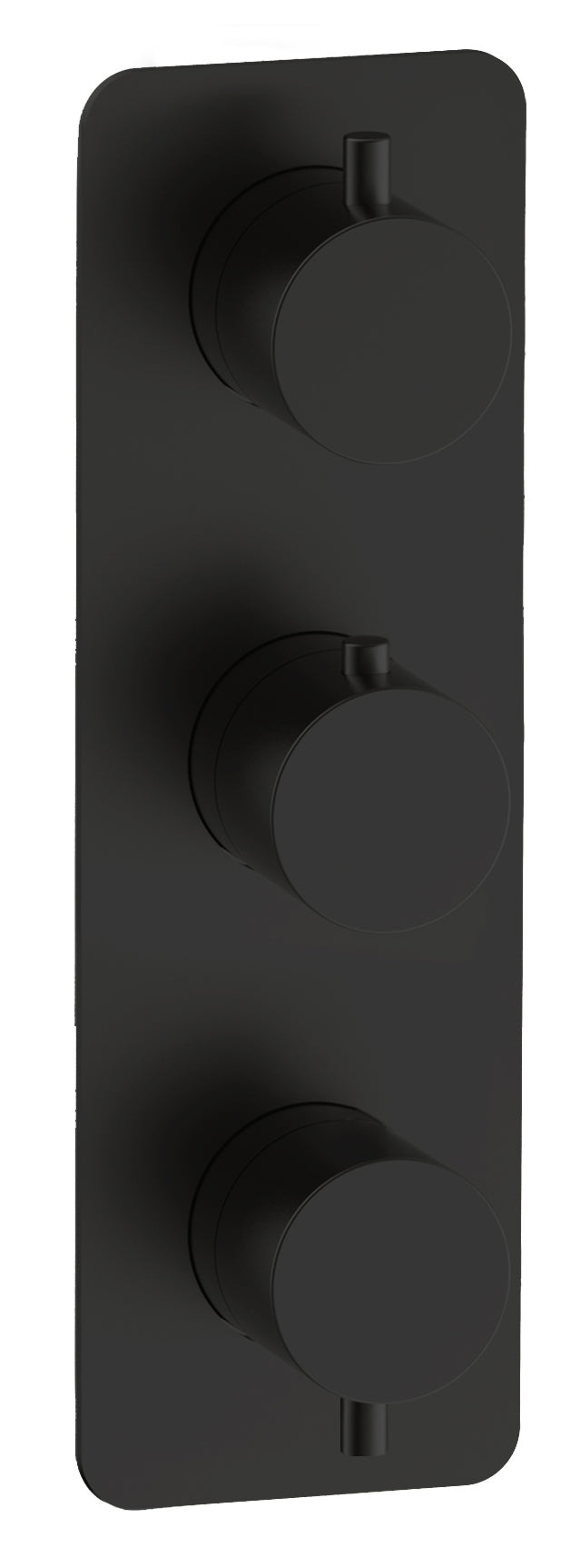 Fairford Element 7 Matt Black Triple Shower Valve, 3 Outlet