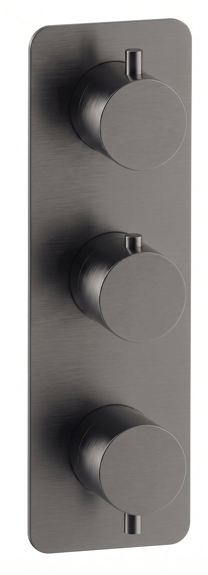 Fairford Element 7 Gunmetal Triple Shower Valve, 3 Outlet