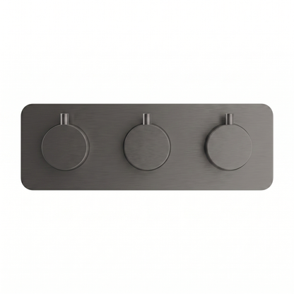 Fairford Element 7 Gunmetal Triple Shower Valve, 3 Outlet