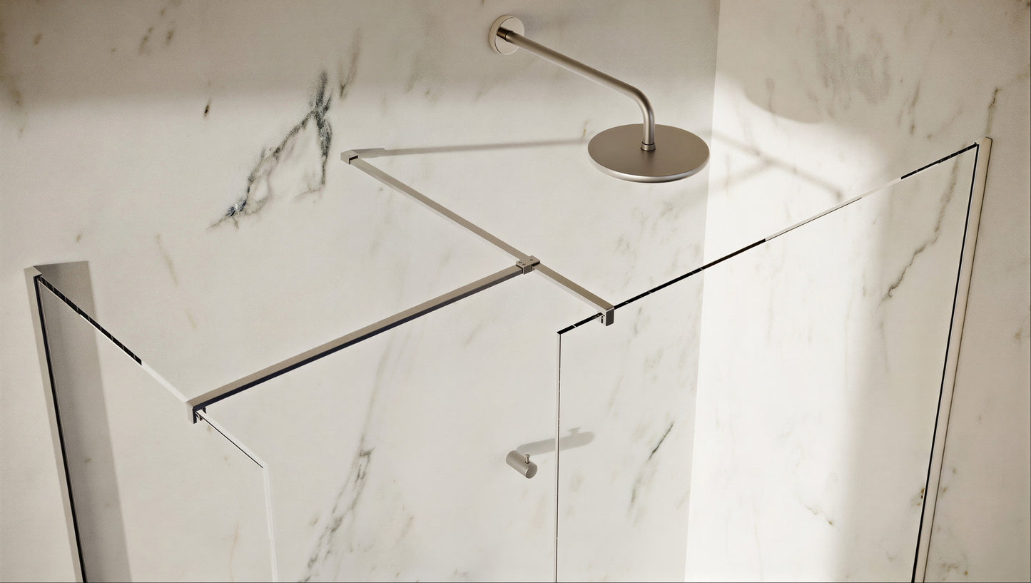 Fairford Chrome Straight Bar for 10mm Glass