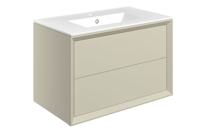 Fairford Roma 800mm Matt Cotton Wall Hung Vanity Unit & Basin