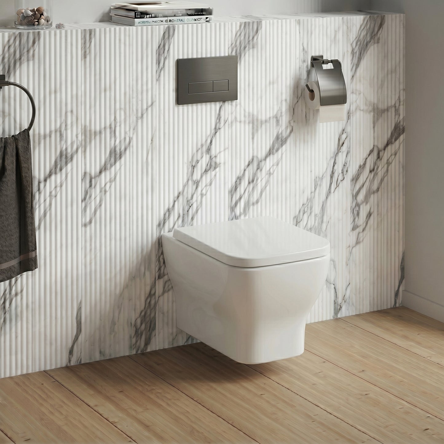 Dezine Cubo Stort Hung Toilet with Soft Close Seat