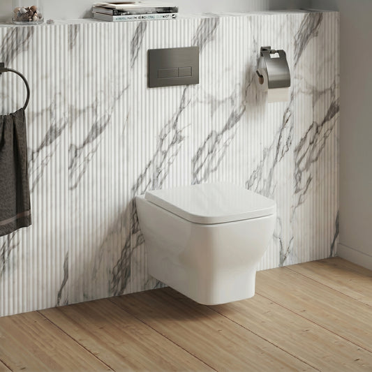 Dezine Cubo Stort Hung Toilet with Soft Close Seat