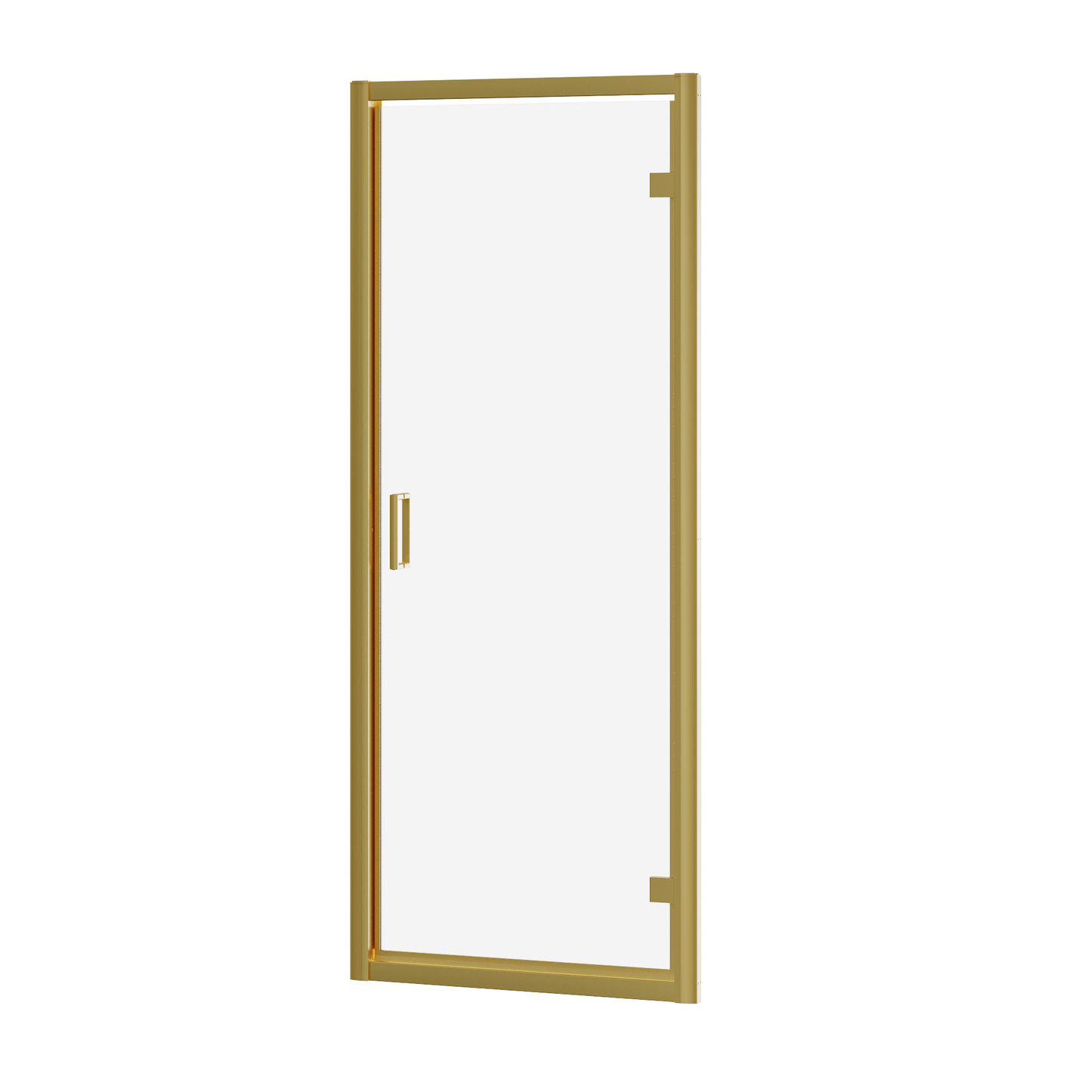 Fairford 6mm 760mm Brushed Brass Hinged Shower Door