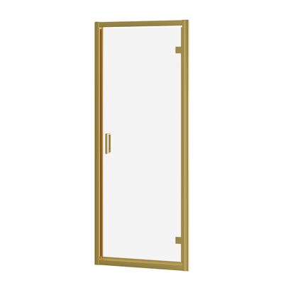 Fairford 6mm 760mm Brushed Brass Hinged Shower Door