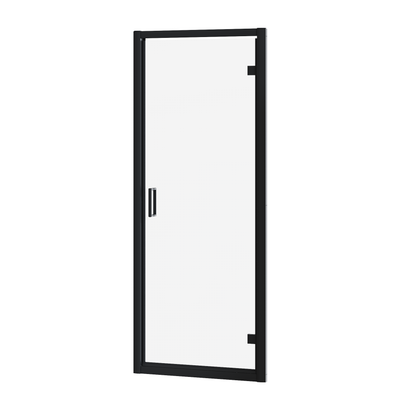 Fairford 6mm Matt Black Hinged Shower Door-800mm